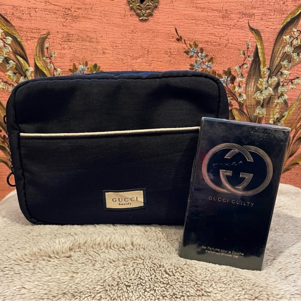 Gucci Beauty Cosmetics Pouch with Gucci Guilty Shower Gel 200ml.
